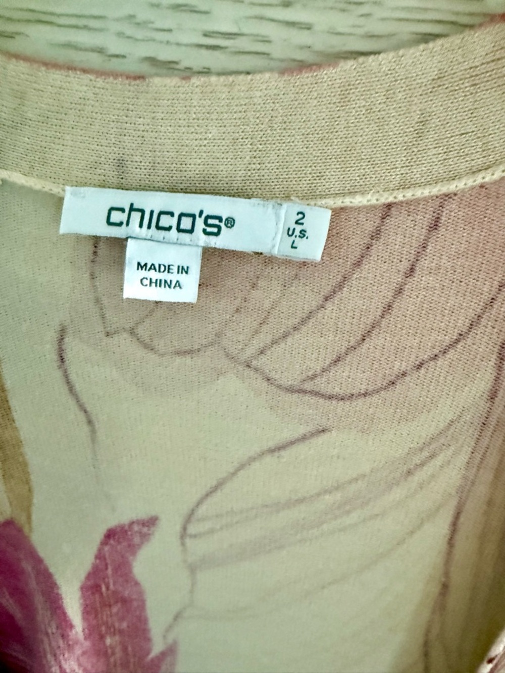 Chico's Blooms Cardigan (Chico’s Size 2 / Standard Size 12) - Picture 2 of 3